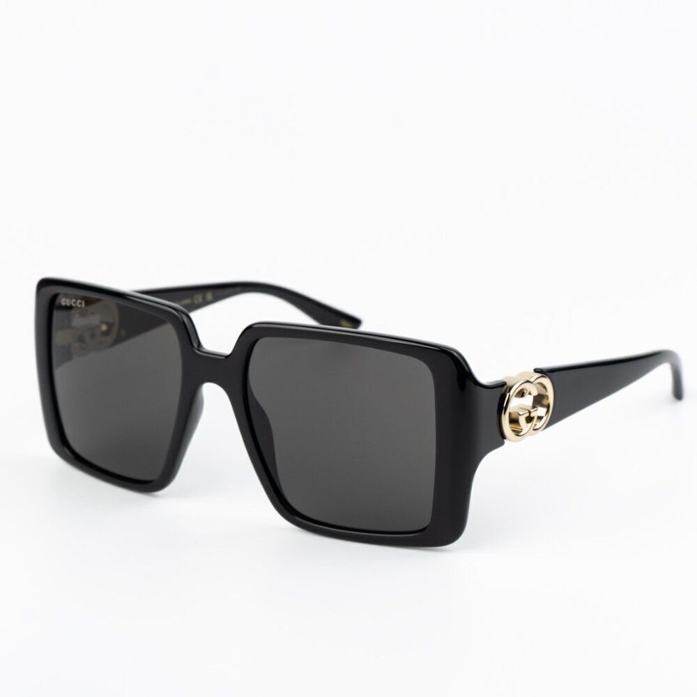 NEW Gucci GG1692S 001 Black Grey Square Women Sunglasses